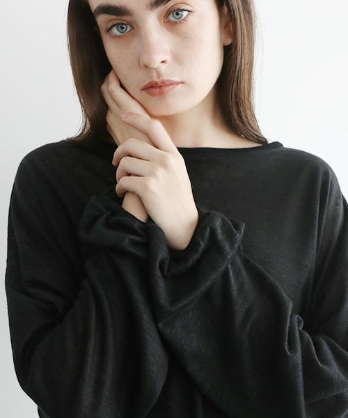 Mochi.モチ.linen cardigan [ms22-ca-01/black]