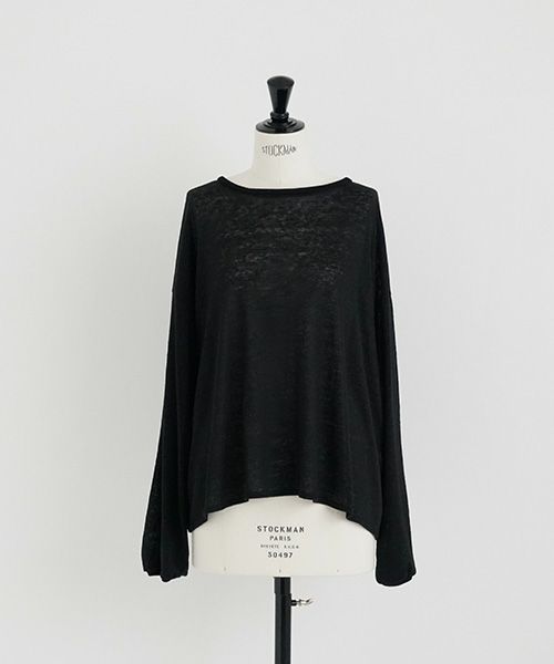 Mochi.モチ.linen cardigan [ms22-ca-01/black]