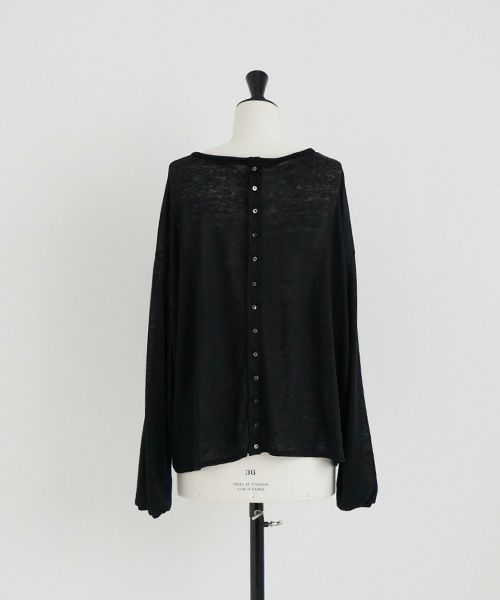Mochi.モチ.linen cardigan [ms22-ca-01/black]
