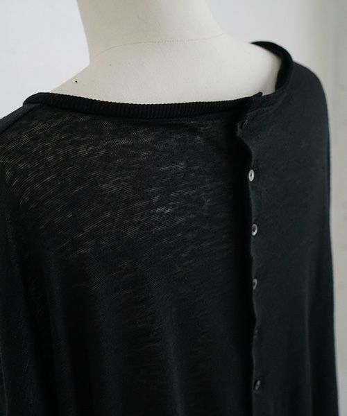 Mochi.モチ.linen cardigan [ms22-ca-01/black]