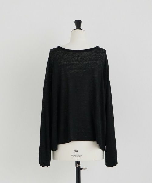 Mochi.モチ.linen cardigan [ms22-ca-01/black]