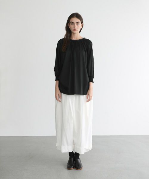 Mochi.モチ.cropped wide pants [mo-pt-01/white・]