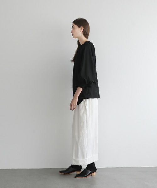 Mochi.モチ.cropped wide pants [mo-pt-01/white・]