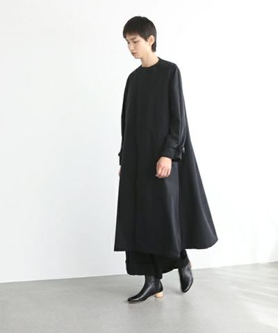Mochi.モチ.tuck trench coat [mo-co-01/black/・2]