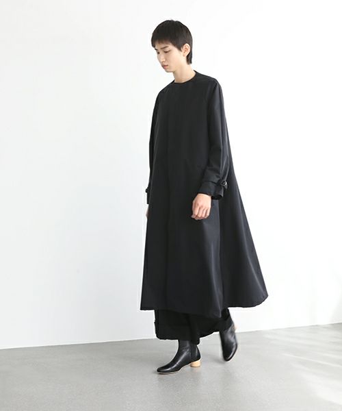 Mochi.モチ.tuck trench coat [mo-co-01/black/・2]