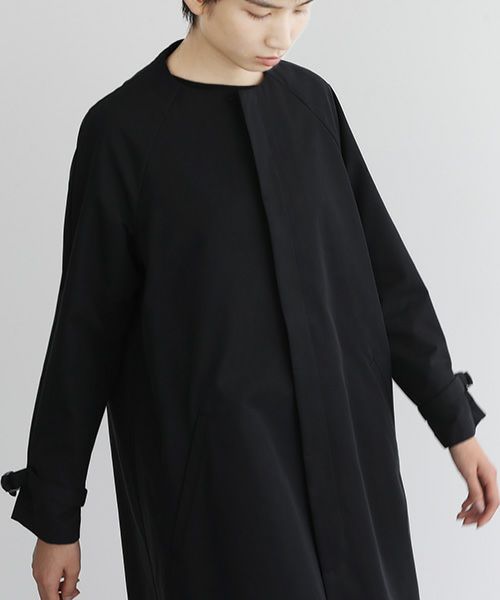Mochi.モチ.tuck trench coat [mo-co-01/black/・2]