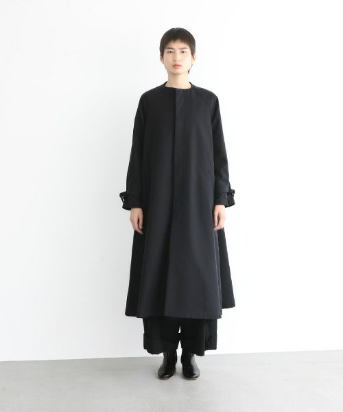 Mochi.モチ.tuck trench coat [mo-co-01/black/・2]