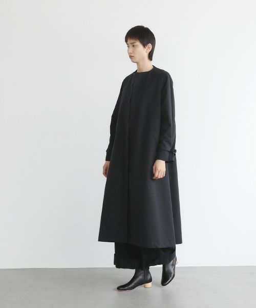 Mochi.モチ.tuck trench coat [mo-co-01/black/・2]
