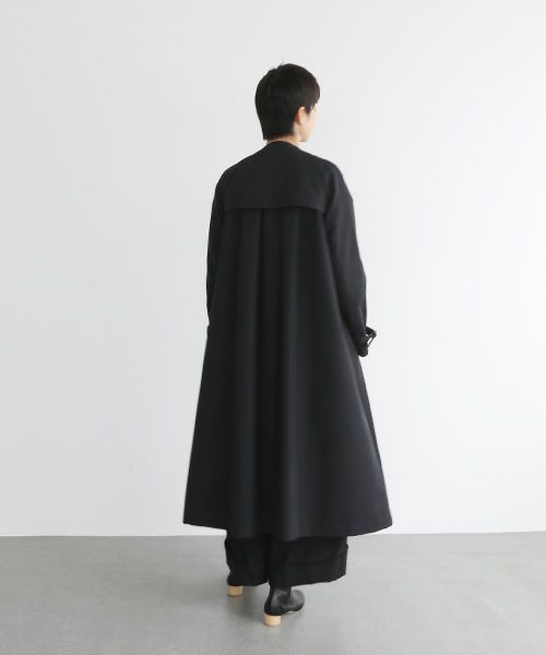 Mochi.モチ.tuck trench coat [mo-co-01/black/・2]