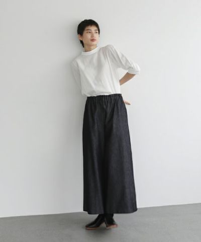 Mochi モチ gathered wide pants [off white]