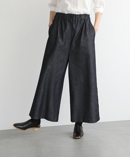 Mochi.モチ.wide deinm pants [mo-pt-04-/dark indigo]
