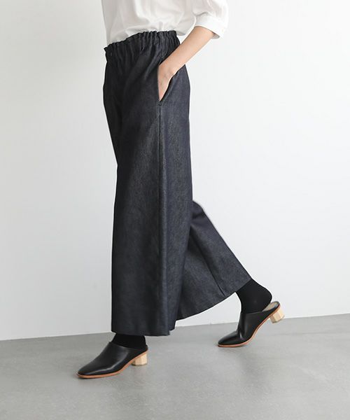 Mochi.モチ.wide deinm pants [mo-pt-04-/dark indigo]