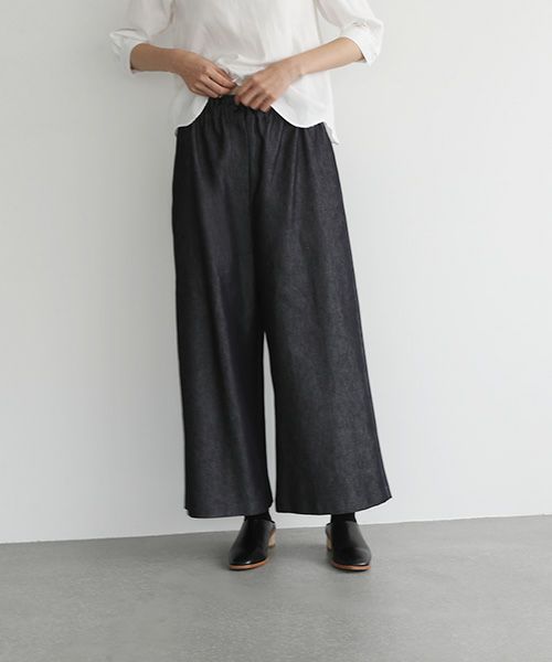 Mochi.モチ.wide deinm pants [mo-pt-04-/dark indigo]