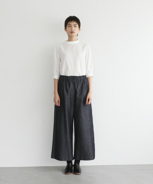 Mochi.モチ.wide deinm pants [mo-pt-04-/dark indigo]