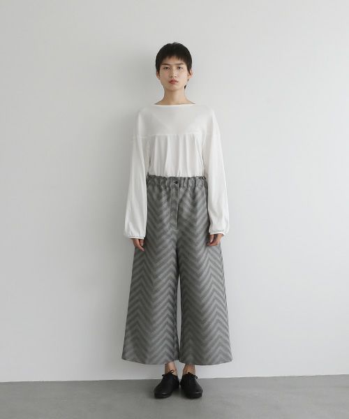 Mochi.モチ.Jacquard wide pants [mo-pt-03/green grey]