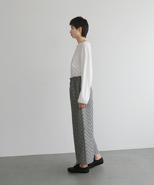 Mochi.モチ.Jacquard wide pants [mo-pt-03/green grey]