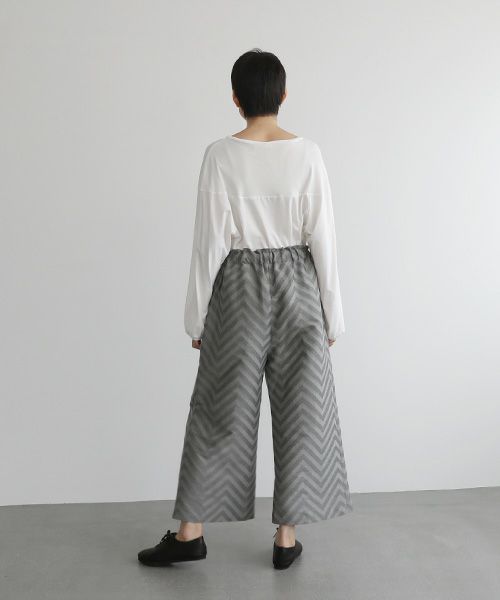 Mochi.モチ.Jacquard wide pants [mo-pt-03/green grey]