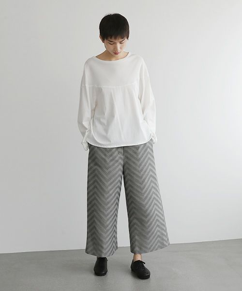 Mochi.モチ.Jacquard wide pants [mo-pt-03/green grey]
