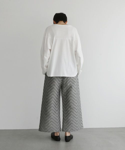 Mochi.モチ.Jacquard wide pants [mo-pt-03/green grey]