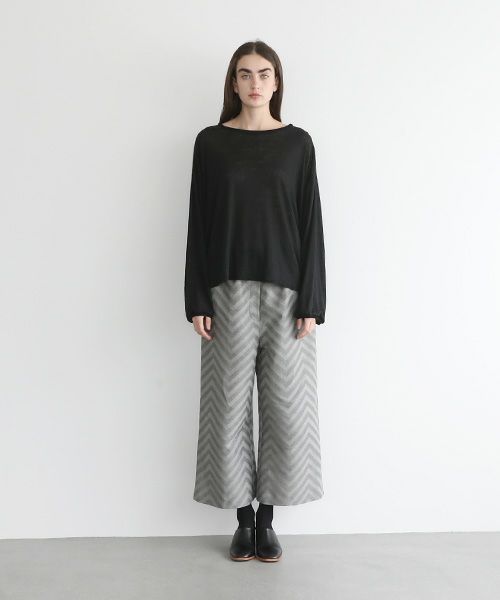 Mochi.モチ.Jacquard wide pants [mo-pt-03/green grey]
