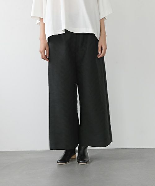 Mochi.モチ.Jacquard wide pants [mo-pt-03/black]