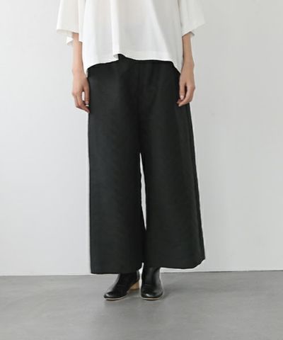 Mochi<br>モチ<br>Jacquard wide pants [mo-pt-03/black]