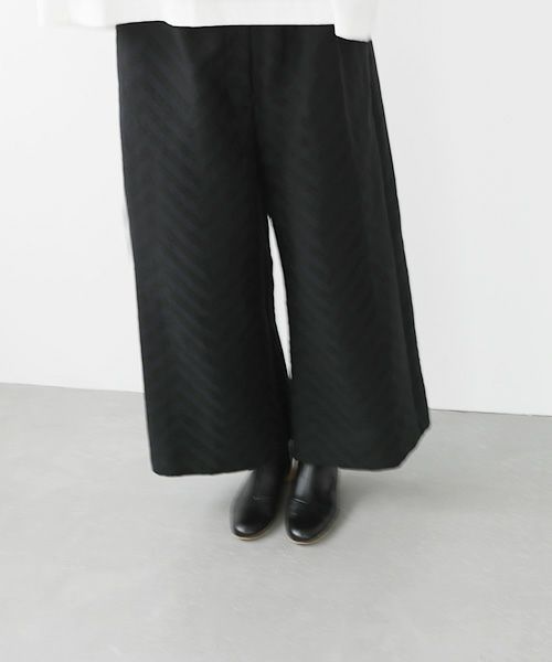 Mochi.モチ.Jacquard wide pants [mo-pt-03/black]