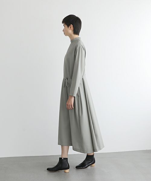 Mochi.モチ.high neck dress [mo-op-01-/green grey]