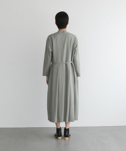 Mochi.モチ.high neck dress [mo-op-01-/green grey]