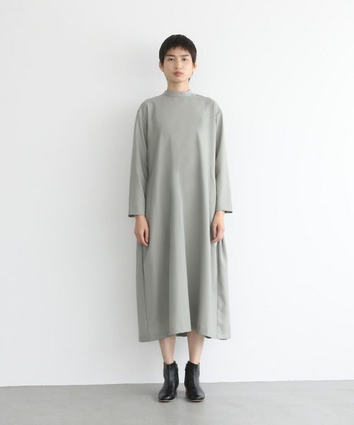 Mochi.モチ.high neck dress [mo-op-01-/green grey]