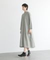 Mochi.モチ.high neck dress [mo-op-01-/green grey]