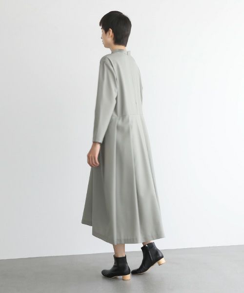 Mochi.モチ.high neck dress [mo-op-01-/green grey]