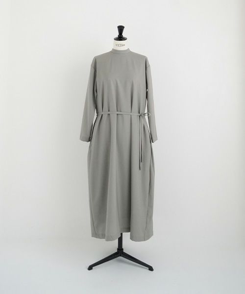Mochi.モチ.high neck dress [mo-op-01-/green grey]