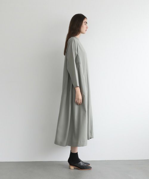 Mochi.モチ.trapeze dress [mo-op-03-/green grey]