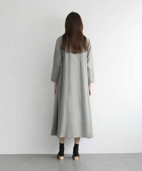 Mochi.モチ.trapeze dress [mo-op-03-/green grey]