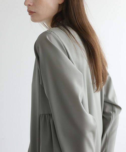 Mochi.モチ.trapeze dress [mo-op-03-/green grey]
