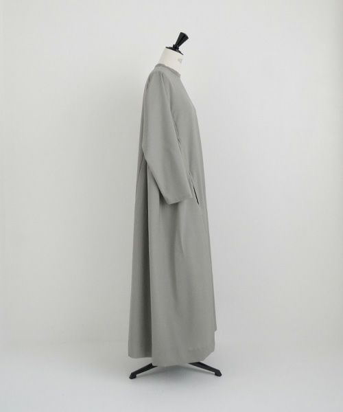 Mochi.モチ.trapeze dress [mo-op-03-/green grey]