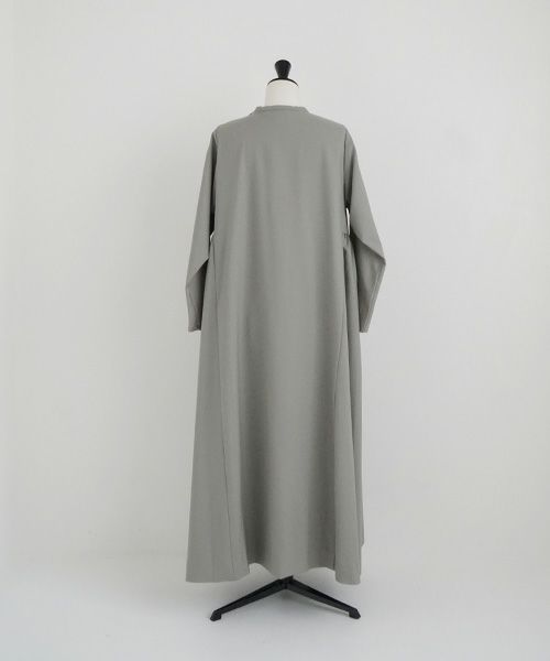 Mochi.モチ.trapeze dress [mo-op-03-/green grey]