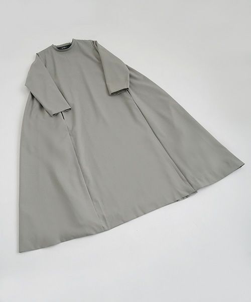 Mochi.モチ.trapeze dress [mo-op-03-/green grey]