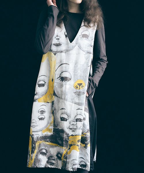 TOO HAJIMU.トヲハジム.眠子v-neck one piece [TOO-001-04 - 眠子×black/sa]