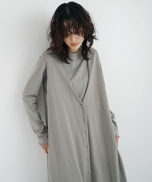 Mochi / home&miles.モチ / ホーム＆マイルズ.v-neck button one piece [mud grey/・2]