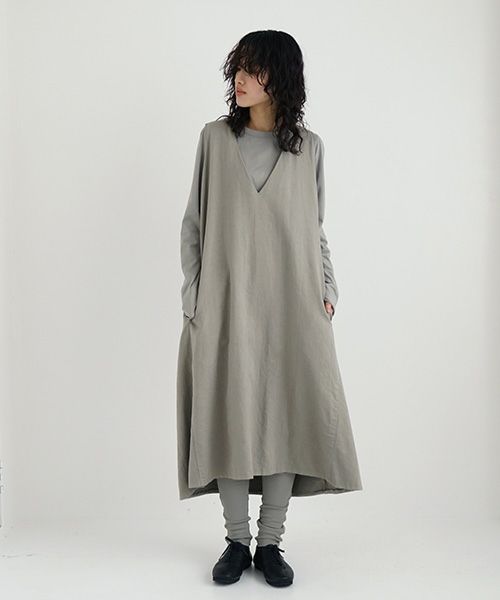 Mochi / home&miles.モチ / ホーム＆マイルズ.v-neck one piece [mud grey]