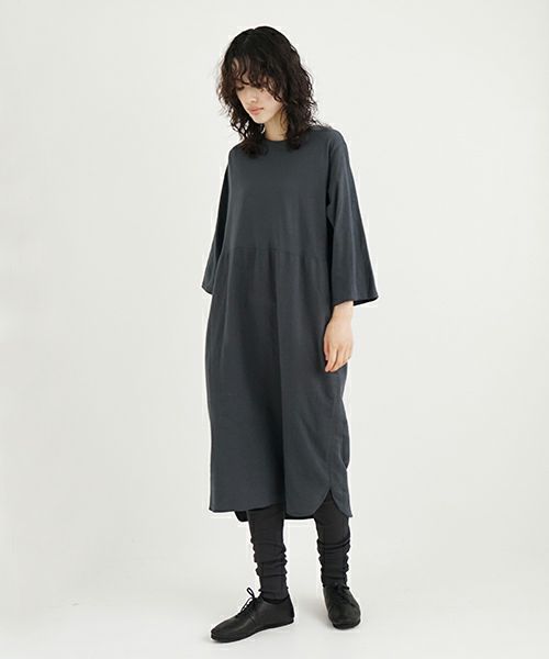 Mochi / home&miles.モチ / ホーム＆マイルズ.organic cotton ＆ linen layered one piece [sumi]
