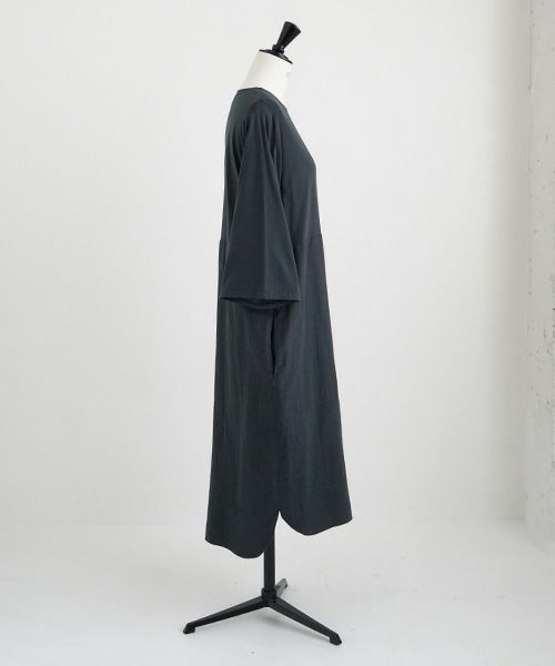 Mochi / home&miles.モチ / ホーム＆マイルズ.organic cotton ＆ linen layered one piece [sumi]