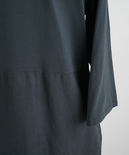 Mochi / home&miles.モチ / ホーム＆マイルズ.organic cotton ＆ linen layered one piece [sumi]