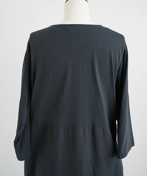 Mochi / home&miles.モチ / ホーム＆マイルズ.organic cotton ＆ linen layered one piece [sumi]