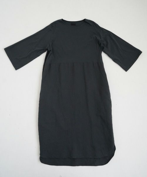Mochi / home&miles.モチ / ホーム＆マイルズ.organic cotton ＆ linen layered one piece [sumi]