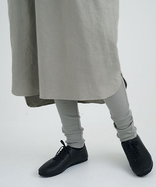Mochi / home&miles.モチ / ホーム＆マイルズ.organic cotton ＆ linen layered one piece [mud grey]