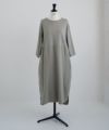 Mochi / home&miles.モチ / ホーム＆マイルズ.organic cotton ＆ linen layered one piece [mud grey]
