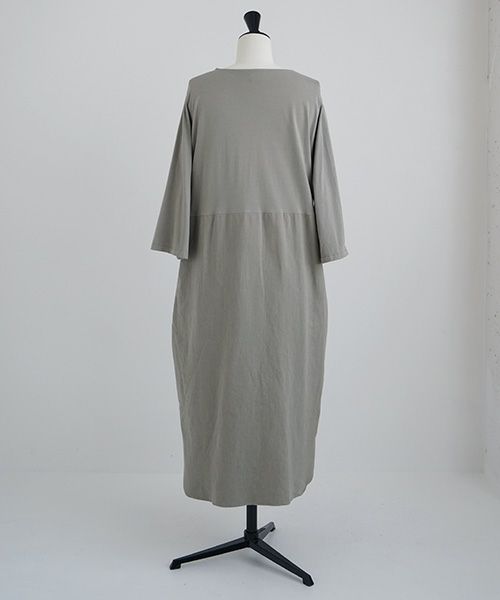 Mochi / home&miles.モチ / ホーム＆マイルズ.organic cotton ＆ linen layered one piece [mud grey]